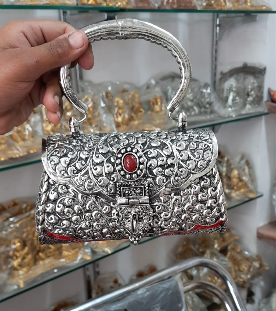 silver designer handbags 